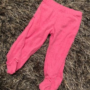 Carters pink bow footie pants